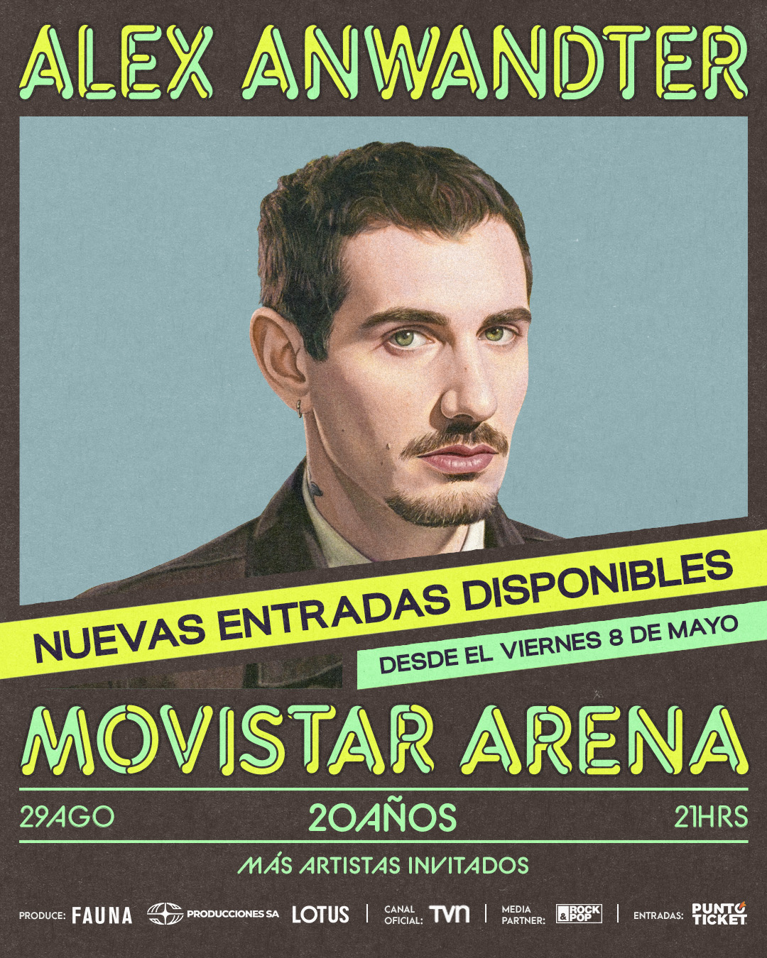 Alex Anwandter: Se habilitan nuevas entradas en el Movistar Arena